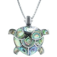 Artisan Ve Abalone Cilalı Kaplumbağa Kolye 18 Gümüş