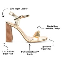 Journee Koleksiyonu Bayan Dianne Tru Konfor Köpük Açık Kare Ayak Yığılmış Topuk Sandalet
