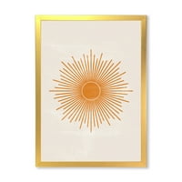 Designart 'Bej Üzerine Turuncu Güneş Baskısı II' Modern Çerçeveli Sanat Baskısı