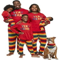 Jolly Jammies Çok Mutlu Gökkuşağı Şerit Eşleşen Aile Yılbaşı Pijama Takımı
