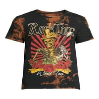 Rock Turu erkek ve Büyük erkek Batik Kısa Kollu Grafik Baskı T-Shirt
