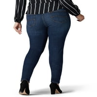 Lee kadın Artı Boyutu Şekillendirici Slim Fit Skinny Jean Üzerinde Çekin