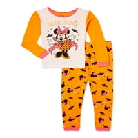 Minnie Mouse Kız Çocuk Uzun Kollu Halloween Pijama, 2'li, 4-10 Beden