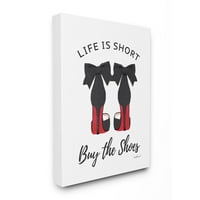 Stupell Industrıes Moda tasarım ayakkabı Siyah Kırmızı Suluboya Kelime Tuval Duvar Sanatı Amanda Greenwood