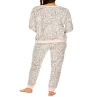 Uyku ve Co. Kadın ve kadın Artı Peluş Üst ve Pantolon Pijama Uyku Seti