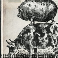 Masterpiece Sanat Galerisi Çiftlik Hayvanları Tarafından Yığılmış Lynnea Washburn Tuval sanat baskı 17 34