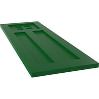 Ekena Millwork 12 W 42 H Gerçek Uyum PVC San Antonio Misyon Stili Sabit Montajlı Panjurlar, Viridian Yeşili