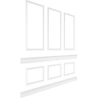 Ekena millwork 1 2 L Ashford Kare Panel Yığılmış Duvar Wainscot Lambri Kiti