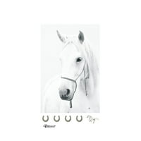 Fathead Horse: Beyaz At Duvar Resmi - Büyük Hayvan Çıkarılabilir Duvar Grafiği
