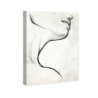 Wynwood Stüdyo Insanlar ve Portreler duvar sanatı Tuval Baskılar 'Beyaz Kontur' Ev Dekorasyonu, 30 45