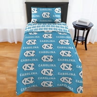 North Carolina Tar Heels Çantalı Yatak Seti,% 100 polyester, İkiz Beden, Takım Renkleri, Set