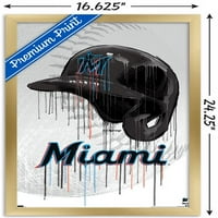 Miami Marlins-Damla Kask Duvar Posteri, 14.725 22.375 Çerçeveli