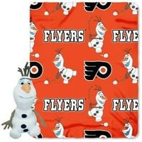 Resmi NHL ve Disney CoPhiladelphia Flyers Olaf Hugger Karakter Şekilli Yastık ve 40 50 Polar Atma Seti