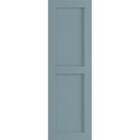 Ekena Millwork 12 W 74 H Gerçek Uyum PVC iki eşit düz Panel Panjur, Huzurlu Mavi
