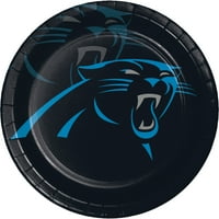 Carolina Panther Yuvarlak Kağıt Tabaklar Misafirler için Sayılır