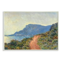 Stupell Sanayi Cliff Yol Okyanus Dağ Manzara Monet Klasik Boyama Duvar Plak Claude Monet