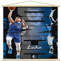 Dallas Mavericks - Luka Doncic Ahşap Manyetik Çerçeveli Duvar Posteri, 22.375 34
