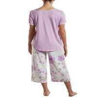 Nuit Rouge kadın Yüksek Düşük Hem T-Shirt ve Geniş Bacak Pantolon Pijama Takımı