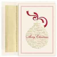 Kağıt Noel Kartları ve Eşleşen Zarflar Seti, Kelimeler Noel Süsleme, 16 Paket