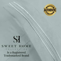 Sweet Home Collection Serisi Çarşaflar - Ekstra Yumuşak Mikrofiber Derin Cep Çarşaf Seti - Arduvaz, Tam