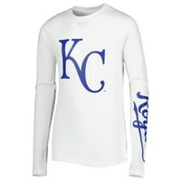 Gençlik Dikişler Kraliyet Beyaz Kansas City Royals Combo Tişört Seti