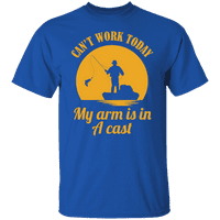 Grafik Amerika Çalışamaz Bugün Benim Kol Bir Döküm Komik Balıkçılık babalar Günü erkek tişört