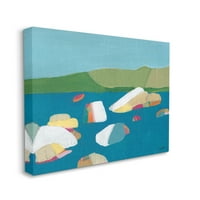 Stupell Endüstrileri Modern Okyanus Kayalar Boyama Kıyı Resim Galerisi Sarılmış Tuval Baskı Duvar Sanatı