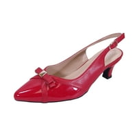 Sammy kadın Geniş Genişlik Slingback Düşük Topuk Deri Elbise Ayakkabı kırmızı 12