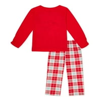 Elf Rafta Kızlara Özel Uzun Kollu Üst ve Uzun Pantolon, 2 Parça Pijama Takımı 4-12 Beden