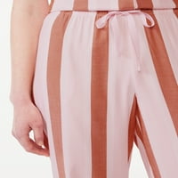 Joyspun Kadın Dokuma Kırpılmış Pijama Pantolon, S'den 3x'e kadar Bedenler