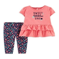 Carter'ın Çocuğum Bebek Kız Peplum Gömlek ve Çiçek Pantolon Kıyafet, Set