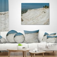 Designart Panoramik Pammukale Manzarası - Modern Deniz Manzarası Kırlent - 18x18