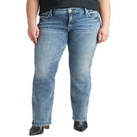 Gümüş Jeans A.Ş. Artı Boyutu Elyse Orta Yükselişi İnce Bootcut Kot Bel Boyutları 12-24