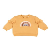 Petit Lem Kız Bebek Sweatshirt Kıyafet Seti w Kafa Bandı, Bedenler Aylar- Aylar