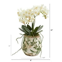 Çiçek Vazoda Neredeyse Doğal 13 Mini Orkide Phalaenopsis Yapay Çiçek Aranjmanı