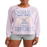 Disney Kadın ve Kadın Plus Dumbo Pijama Sweatshirt