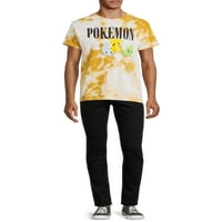 Pokemon erkek ve Büyük erkek Karakter Kravat Boya Grafik Baskı T-Shirt