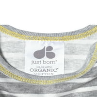 Just Born® Organik Erkek Bebek Tulumu, 4'lü Paket