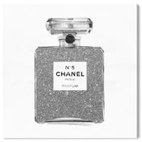 Pist Avenue Moda ve Glam Duvar Sanatı Tuval Baskılar 'Gümüş Klasik Numara 5' Parfümler-Gri, Beyaz