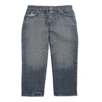 Wonder Nation Boys Gevşek Fit Patenci Kot Jean, 4 Beden- & Husky