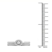 Imperial 1 3Ct TDW Pırlanta 10k Beyaz Altın Halo Gelin Seti