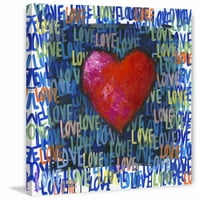 Mavi Aşk Sarılmış Tuval üzerine Resim Baskısı
