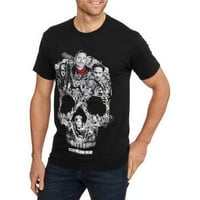 Yürüyen ölü kafatası montajı Erkek grafik tişört