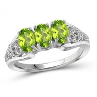 Kuyumcu Kulübü Peridot Yüzük Birthstone Takı - 1. Karat Peridot 0. Gümüş Yüzük Takıları – Hipoalerjenik Değerli Taşlı