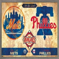 Rekabetler-New York Mets vs Philadelphia Phillies Duvar Posteri, 14.725 22.375 Çerçeveli