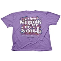Mübarek Kız Sonra Şarkı Söylüyor Ruhum T-Shirt Kadınlar için Baskılı Bayan T Shirt, 2XL Lavanta
