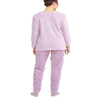 Tatlı Rüyalar Kadın 4 Parçalı Peluş Hediye Bo Pijama Takımı