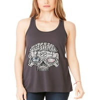 Kadın ABD Kafatası Baskılı Flowy Racerback Tank Top