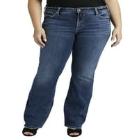 Gümüş Jeans A.Ş. Kadın Artı Boyutu Elyse Orta Yükselişi ince Bootcut Kot Bel boyutları 12-24