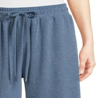 Zaman ve Tru Kadın Süper Yumuşak Hacci Kırpılmış Geniş Paçalı Pantolon, 24 ”İç Dikiş, 2'li Paket, XS-XXL Bedenler